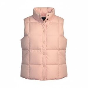 Lands' End Women's Down Puffer Quilted Vest Ice Pink Snaps Small NEW Coquette